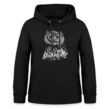 Chouette chouette chouette chouette visage portrait tête cool - Sweat à capuche Femme - noir - Devant - AI Model Female 172 light (172cm)