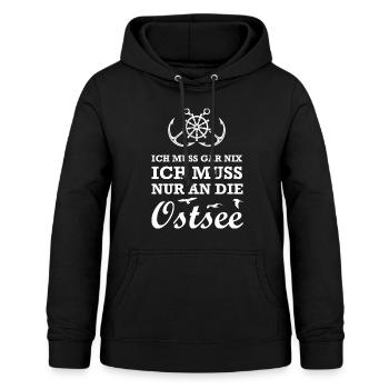 Ostsee Küstenkind Möwen Anker Geschenkidee - Frauen Hoodie - Schwarz - Vorne - AI Model Female 172 light (172cm)
