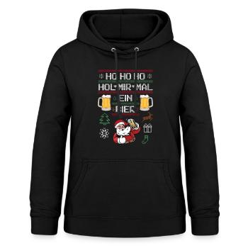 Ho Ho Ho Hol mir mal ein Bier - Frauen Hoodie - Schwarz - Vorne - AI Model Female 172 light (172cm)
