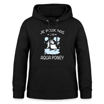 Je Peux Pas J'ai Aqua Poney - Sweat à capuche Femme - noir - Devant - AI Model Female 172 light (172cm)