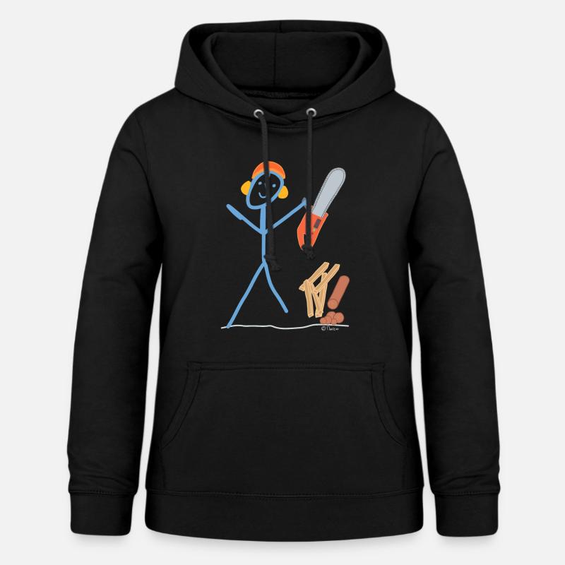 Tronçonneuse à barres couper bois - Sweat à capuche Femme - noir