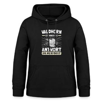 Waldhorn Hornspieler Waldhorn-Spieler - Frauen Hoodie - Schwarz - Vorne - AI Model Female 172 light (172cm)