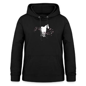 Kirschblütenpferd / Reiten - Frauen Hoodie - Schwarz - Vorne - AI Model Female 172 light (172cm)