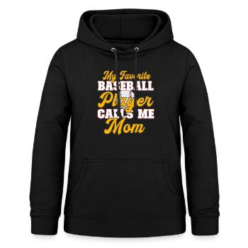 My favorite baseball player calls me mom Mother's Day - Women's Hoodie - black - Front - AI Model Female 172 light (172cm)