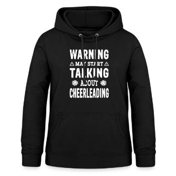 Warning may start talking about Cheerleading - Frauen Hoodie - Schwarz - Vorne - AI Model Female 172 light (172cm)