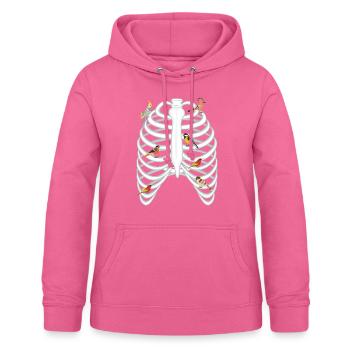 Cage thoracique Au Petit Oiseaux Libre - Sweat à capuche Femme - rose - Devant - AI Model Female 172 light (172cm)