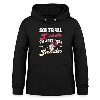Softball Sister Im just here for the snacks - Frauen Hoodie - Schwarz - Vorne - AI Model Female 172 light (172cm)