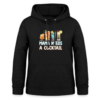 Maman a besoin d’un cocktail - boissons cocktails - Sweat à capuche Femme - noir - Devant - AI Model Female 172 light (172cm)