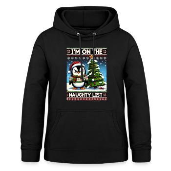 Anti Weihnachten grumpy Pinguin Weihnachtsmuffel - Frauen Hoodie - Schwarz - Vorne - AI Model Female 172 light (172cm)