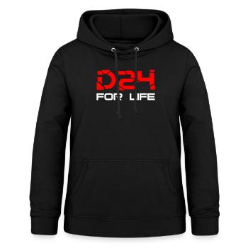 D24 FOR LIFE - Women's Hoodie - black - Front - AI Model Female 172 light (172cm)