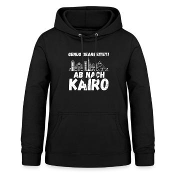 Genug gearbeitet ab nach Kairo - Frauen Hoodie - Schwarz - Vorne - AI Model Female 172 light (172cm)
