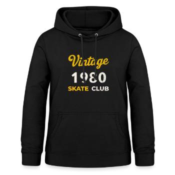 Vintage 1980 Skate Club Retro Geburtsjahr Geschenk - Frauen Hoodie - Schwarz - Vorne - AI Model Female 172 light (172cm)