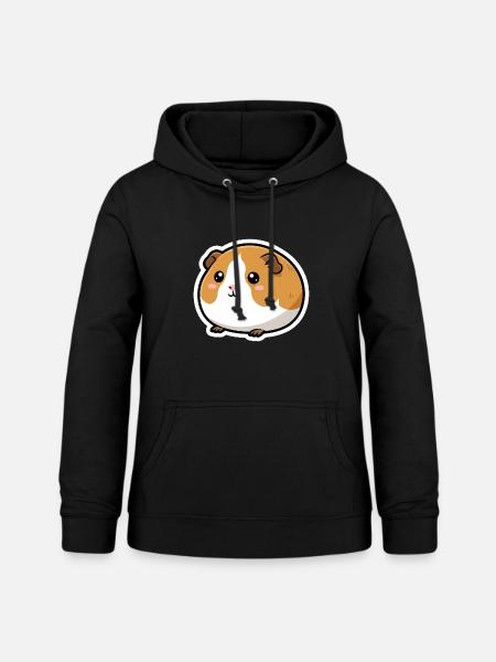 Meerschweinchen Kopf Sticker - Frauen Hoodie - Schwarz