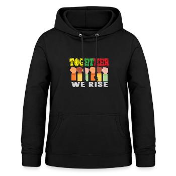 Together We Rise Funny TogetherWeRise - Frauen Hoodie - Schwarz - Vorne - AI Model Female 172 light (172cm)