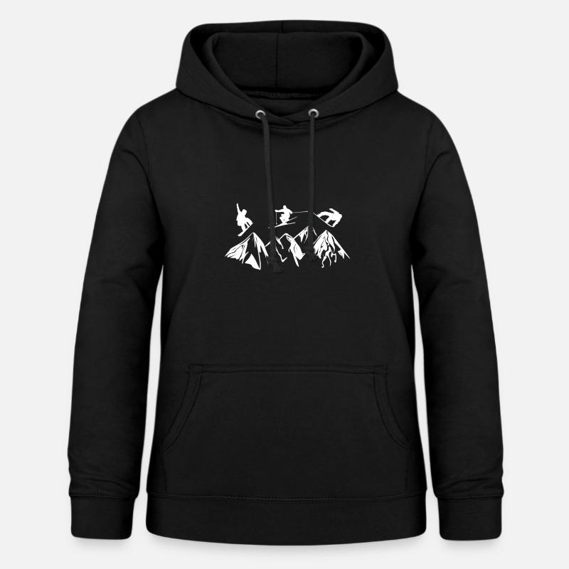 Ski, ski, ski, remontées mécaniques, Skispri - Sweat à capuche Femme - noir