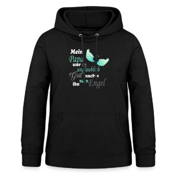 Papa wurde zum Engel – Liebevolle Erinnerung - Frauen Hoodie - Schwarz - Vorne - AI Model Female 172 light (172cm)