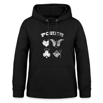 Poker Pokern - Frauen Hoodie - Schwarz - Vorne - AI Model Female 172 light (172cm)