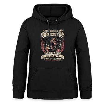 Sanglant et hurlant, je suis venu sur ce monde - Sweat à capuche Femme - noir - Devant - AI Model Female 172 light (172cm)