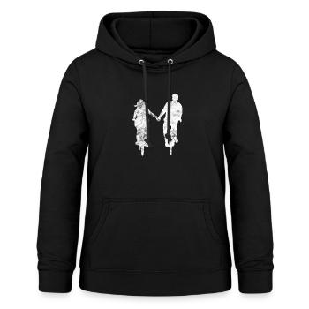 Paar Liebe Fahrrad - Frauen Hoodie - Schwarz - Vorne - AI Model Female 172 light (172cm)