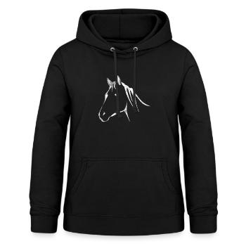Pferdekopf - Frauen Hoodie - Schwarz - Vorne - AI Model Female 172 light (172cm)