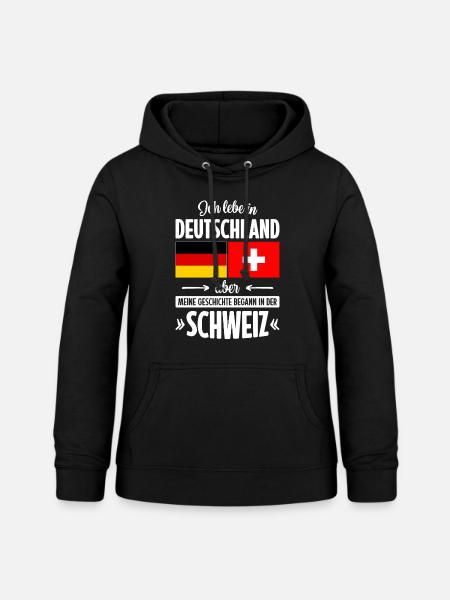 MEINE GESCHICHTE BEGANN IN DER SCHWEIZ - Frauen Hoodie - Schwarz