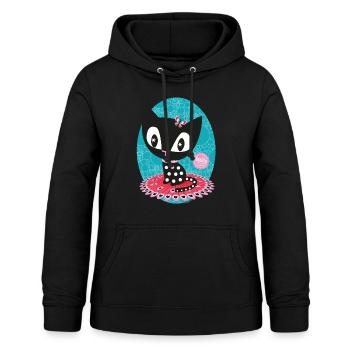 Pussy Deluxe Cat On a Mat - Women's Hoodie - black - Front - AI Model Female 172 light (172cm)