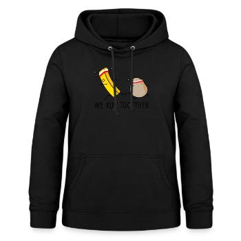 Pommes und Kartoffel rennen - Frauen Hoodie - Schwarz - Vorne - AI Model Female 172 light (172cm)