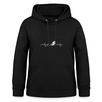 Coeur de cycliste - Sweat à capuche Femme - noir - Devant - AI Model Female 172 light (172cm)