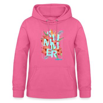 "SUMMER VIBES" design - hibiscus - Frauen Hoodie - Pink - Vorne - AI Model Female 172 light (172cm)