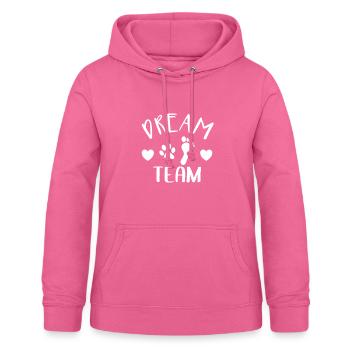 Dream Team Hunde und Mensche beste Partner - Frauen Hoodie - Pink - Vorne - AI Model Female 172 light (172cm)