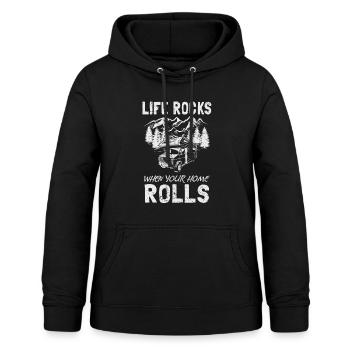 Camping-car Camper Van Camping vacances cadeau - Sweat à capuche Femme - noir - Devant - AI Model Female 172 light (172cm)
