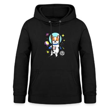 Nonbinary corgi in space Nonbinary Pride - Women's Hoodie - black - Front - AI Model Female 172 light (172cm)