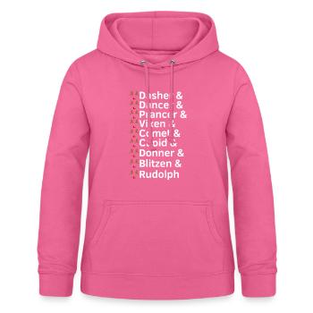 Reindeer Names Christmas - Women's Hoodie - pink - Front - AI Model Female 172 light (172cm)