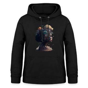 Zeit - Frauen Hoodie - Schwarz - Vorne - AI Model Female 172 light (172cm)