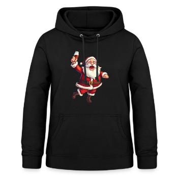 Weihnachtsmann Alkohol Bier Glühwein Schnaps Prost - Frauen Hoodie - Schwarz - Vorne - AI Model Female 172 light (172cm)