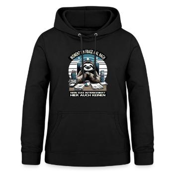 Moment Ich Frage Nach Faultier Call-Center - Frauen Hoodie - Schwarz - Vorne - AI Model Female 172 light (172cm)