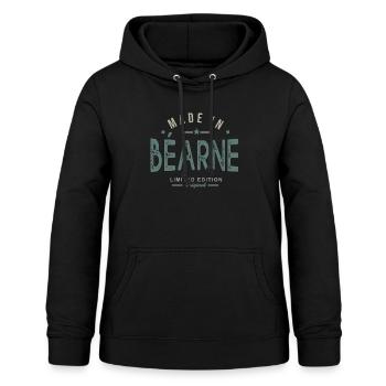 MADE IN Béarn cadeau homme anniversaire béarnais - Sweat à capuche Femme - noir - Devant - AI Model Female 172 light (172cm)