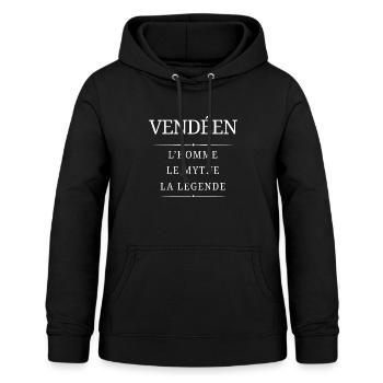 Vendéen Homme Mythe - Sweat à capuche Femme - noir - Devant - AI Model Female 172 light (172cm)