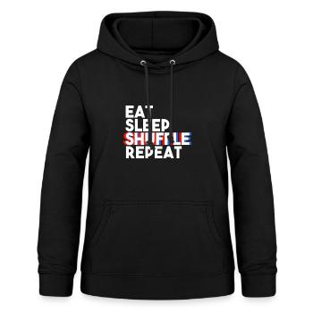 Eat Sleep Shuffle Repeat - Women's Hoodie - black - Front - AI Model Female 172 light (172cm)