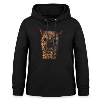 niedlicher Alpaka Kopf - Frauen Hoodie - Schwarz - Vorne - AI Model Female 172 light (172cm)
