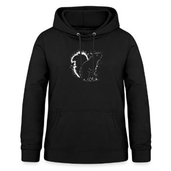 Eichhörnchen - Frauen Hoodie - Schwarz - Vorne - AI Model Female 172 light (172cm)