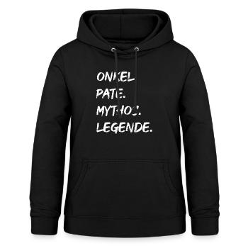 Onkel. Pate. Mythos. Legende. - Frauen Hoodie - Schwarz - Vorne - AI Model Female 172 light (172cm)