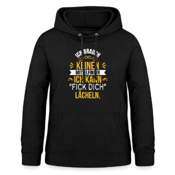 Ich kann fick dich lächeln - Sarkastischer Spruch - Frauen Hoodie - Schwarz - Vorne - AI Model Female 172 light (172cm)