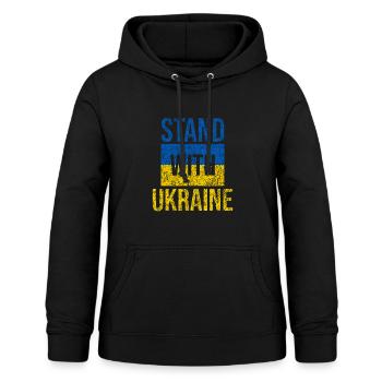 Stand avec ukraine grunge - Sweat à capuche Femme - noir - Devant - AI Model Female 172 light (172cm)