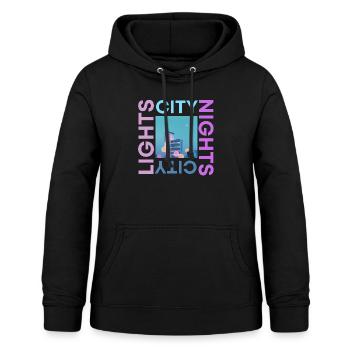 Les nuits citadines des lumières de la ville - Sweat à capuche Femme - noir - Devant - AI Model Female 172 light (172cm)