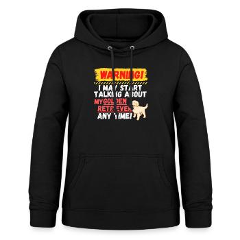 Warning Golden Retriever - Frauen Hoodie - Schwarz - Vorne - AI Model Female 172 light (172cm)