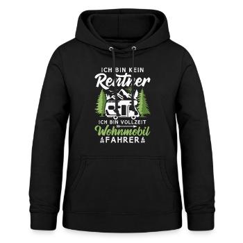 Camping Rentner Vollzeit Wohnmobil Camper - Frauen Hoodie - Schwarz - Vorne - AI Model Female 172 light (172cm)