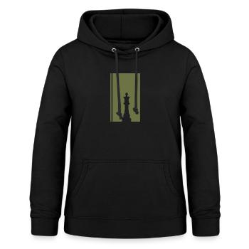 Stratégie de l’échiquier d’échecs - Sweat à capuche Femme - noir - Devant - AI Model Female 172 light (172cm)