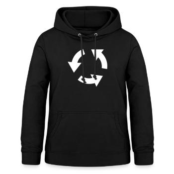 Rond point - Sweat à capuche Femme - noir - Devant - AI Model Female 172 light (172cm)