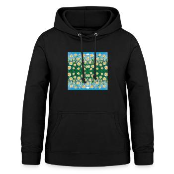 Texture de la margarita - Sweat à capuche Femme - noir - Devant - AI Model Female 172 light (172cm)